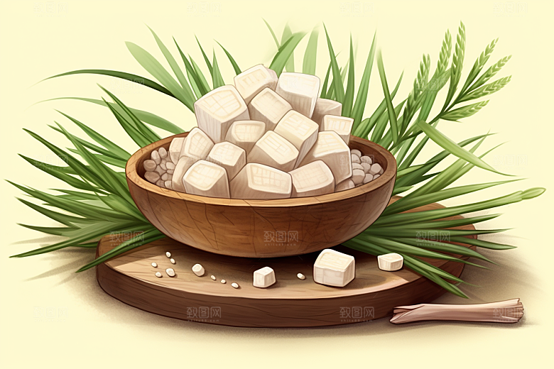 茯苓手绘医学插画