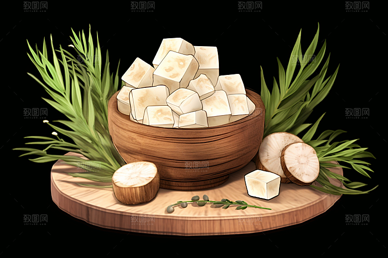 茯苓保健养生插画