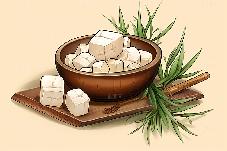 茯苓健康药方插画