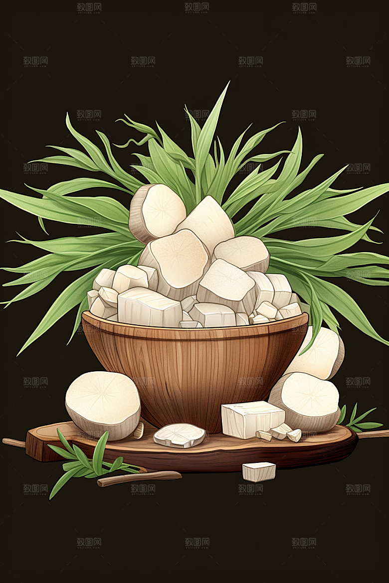 茯苓医疗医学插画