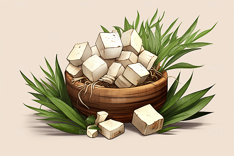 茯苓健康养生插画