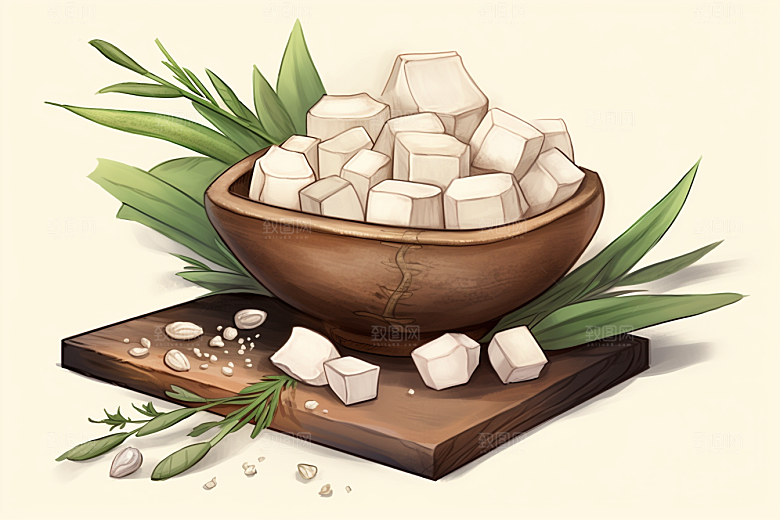 茯苓药方健康插画