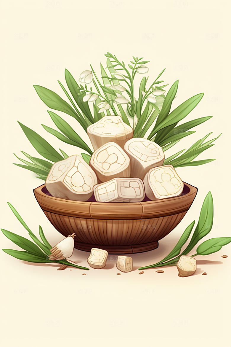 茯苓医疗药方插画