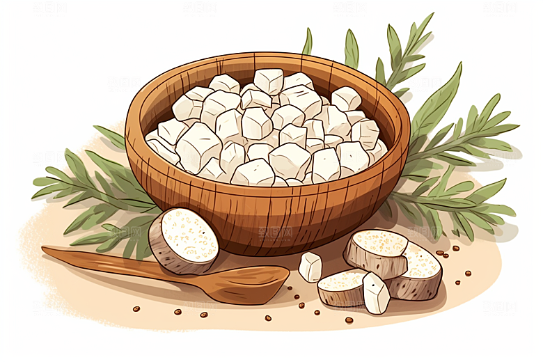 茯苓植物中草药插画