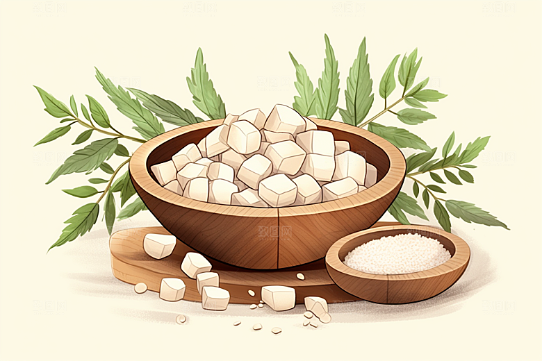 茯苓中医养生插画