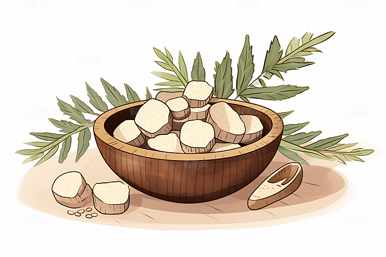 茯苓健康药方插画