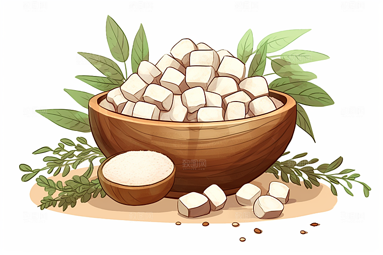 茯苓中医医疗插画