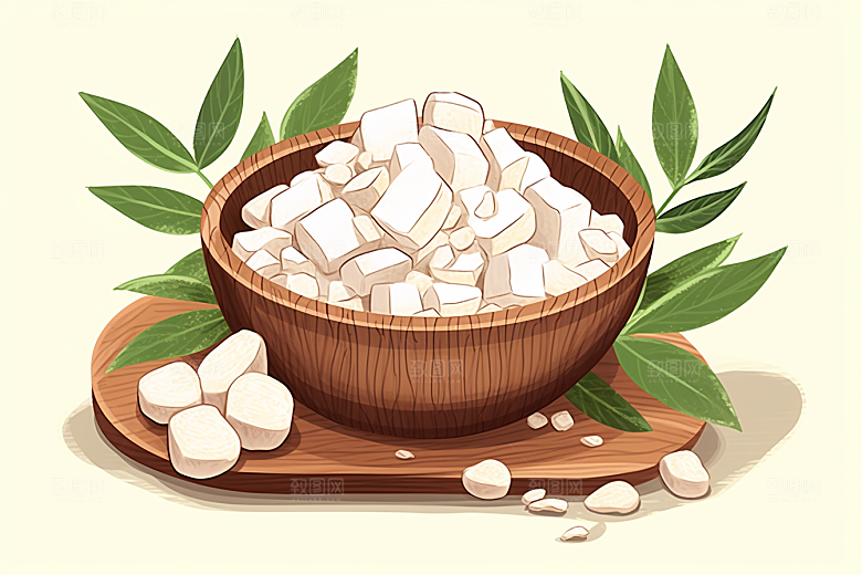 茯苓中医养生插画