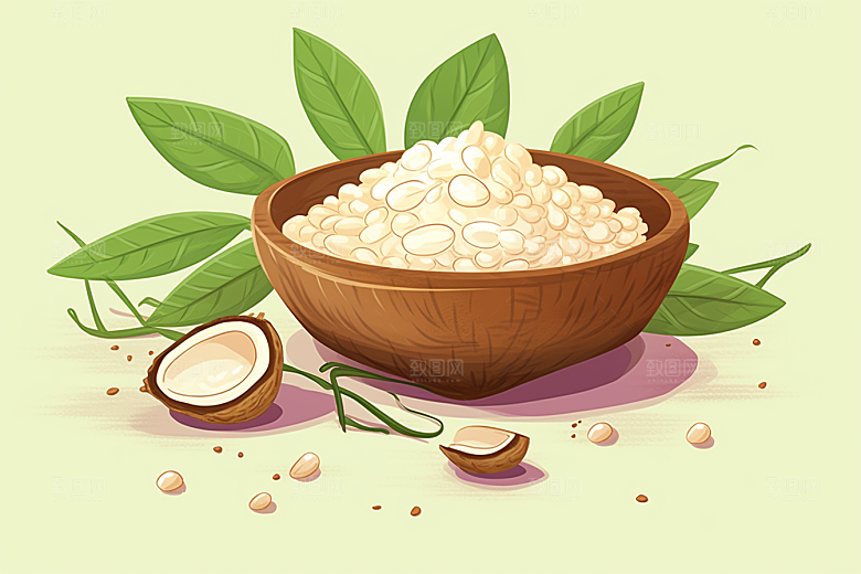 茯苓中医手绘插画