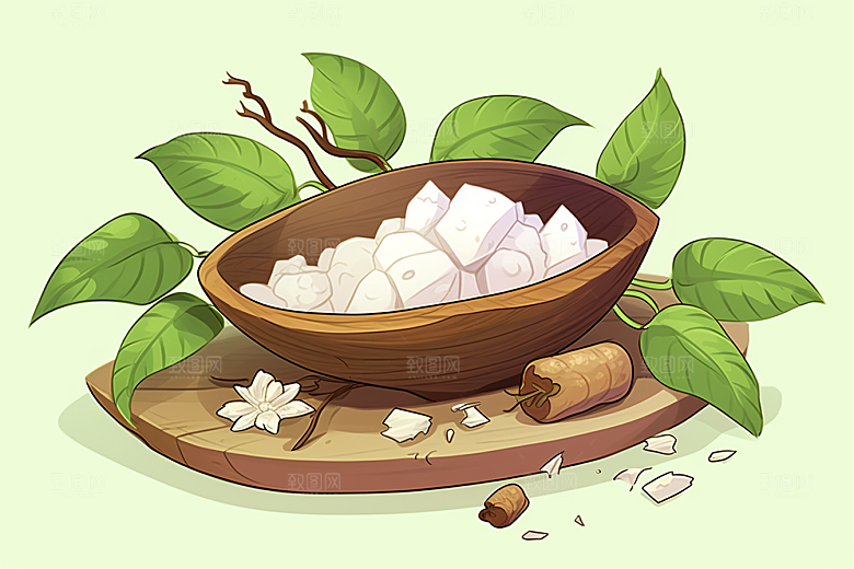 茯苓医疗药方插画