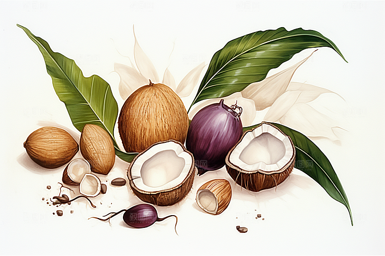茯苓保健中草药插画