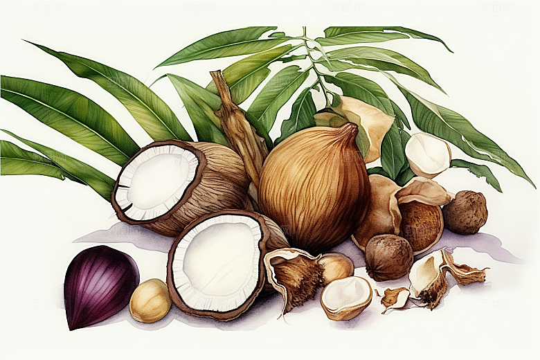 茯苓中草药医疗插画