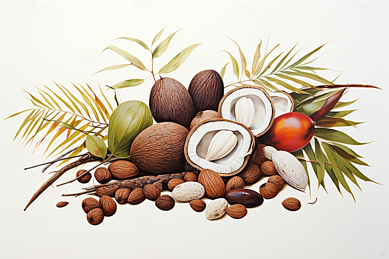茯苓养生植物插画