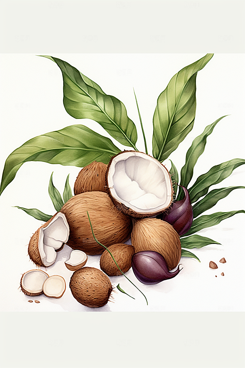 茯苓手绘药方插画