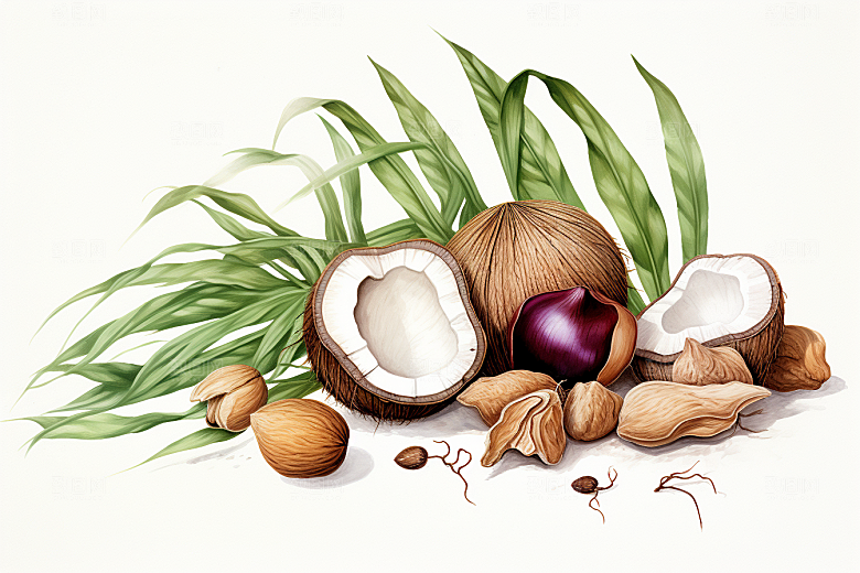 茯苓医学植物插画