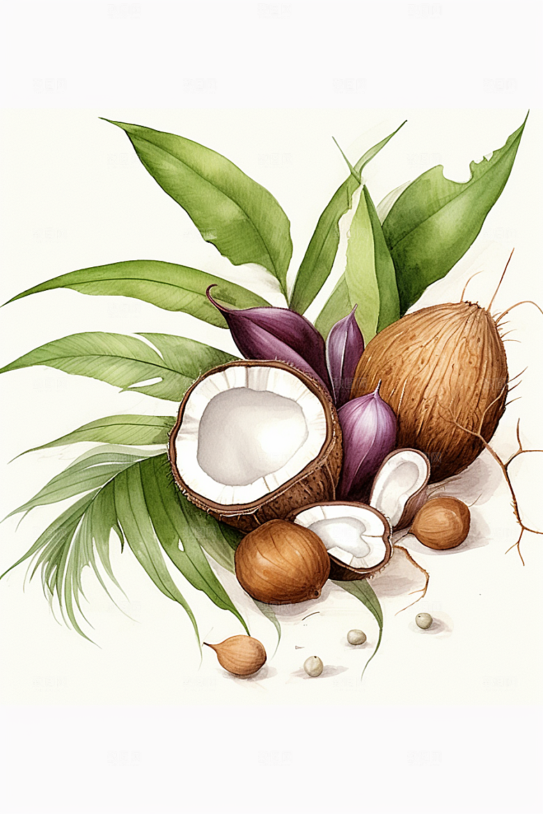 茯苓植物医学插画