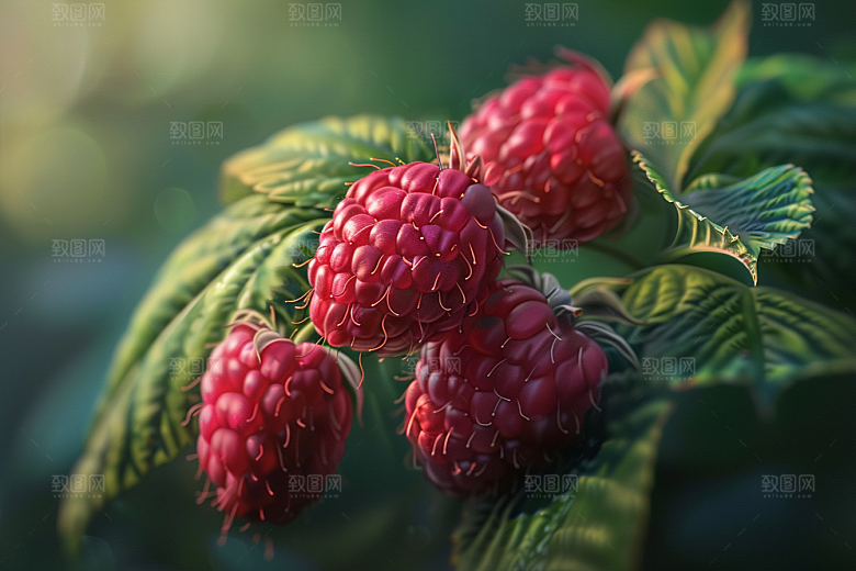 覆盆子自然美食摄影图