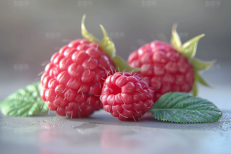 覆盆子美食清新摄影图