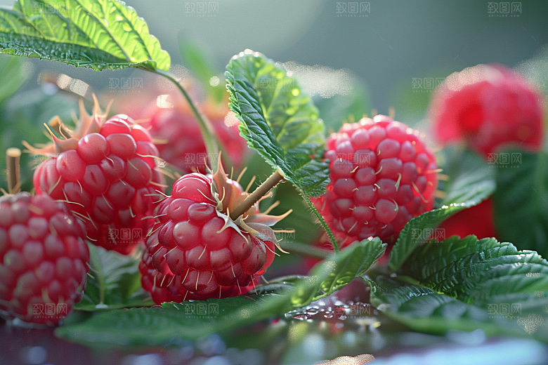 覆盆子树莓植物摄影图