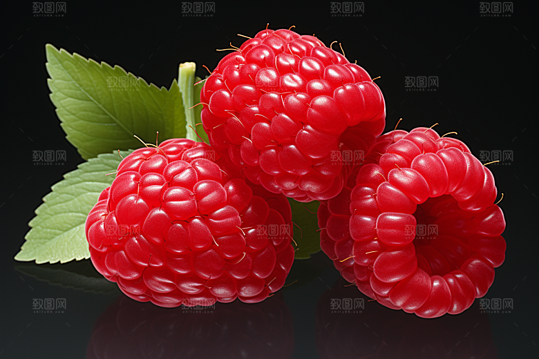 覆盆子美味野果摄影图