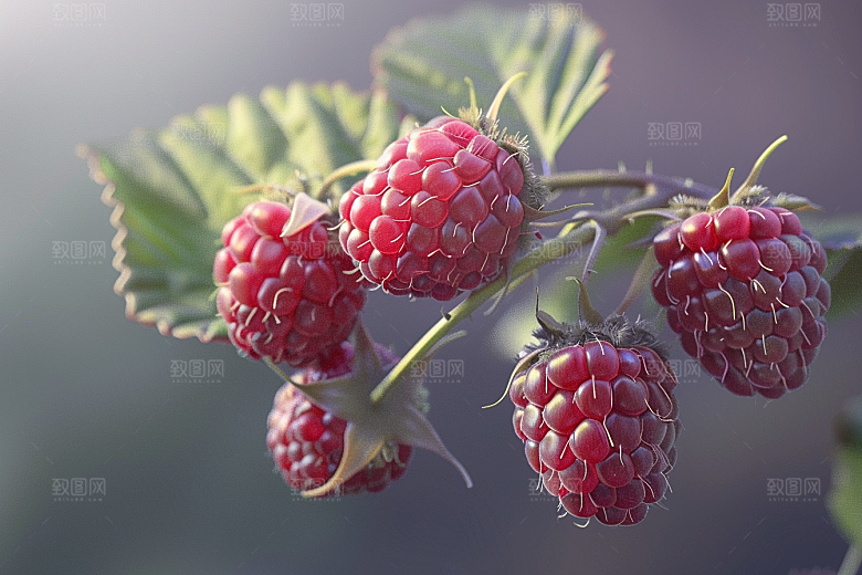 覆盆子美食水果摄影图