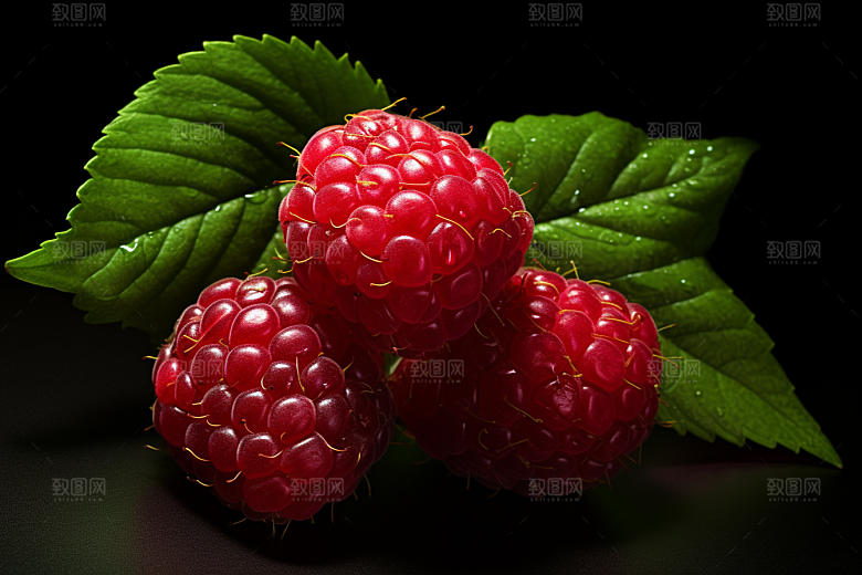 覆盆子植物树莓摄影图