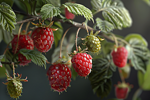 覆盆子树莓美味摄影图