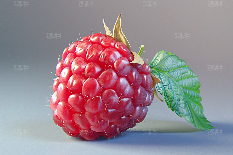 覆盆子植物美味摄影图
