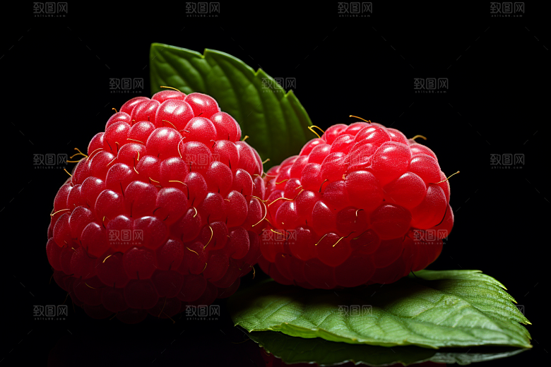 覆盆子清新美食摄影图