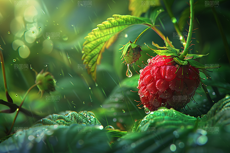 覆盆子植物水果摄影图