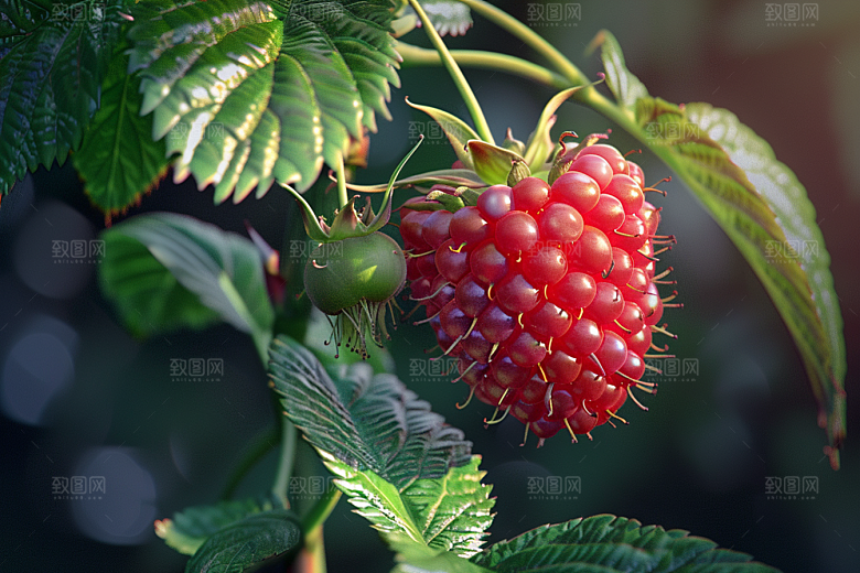 覆盆子清新美食摄影图