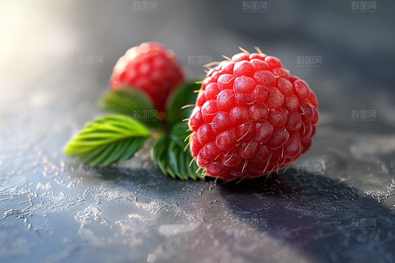 覆盆子植物果实摄影图
