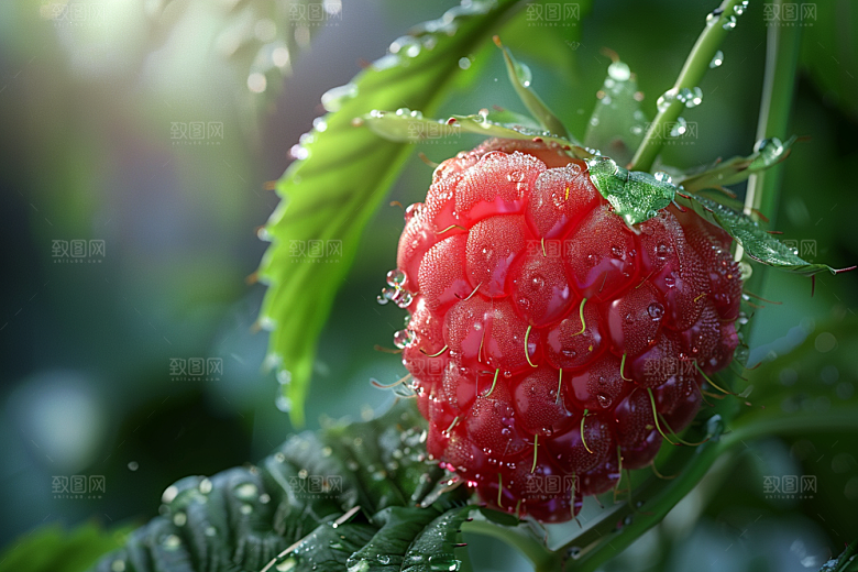 覆盆子美食植物摄影图