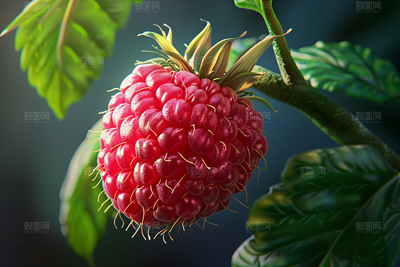 覆盆子植物果实摄影图