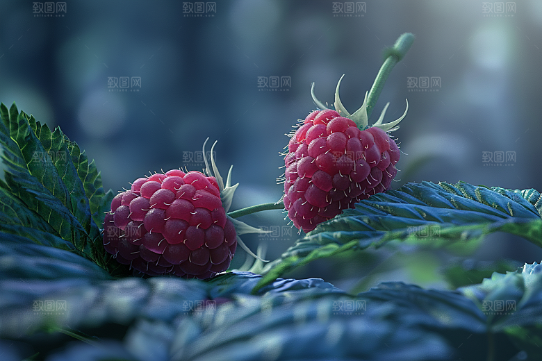 覆盆子植物自然摄影图