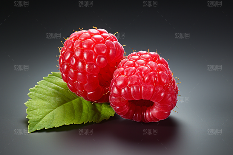 覆盆子清新野果摄影图