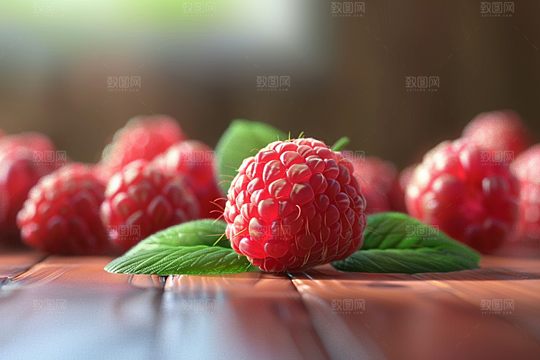 覆盆子果实美味摄影图