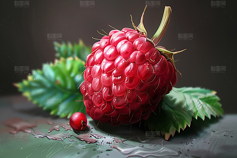 覆盆子树莓美食摄影图