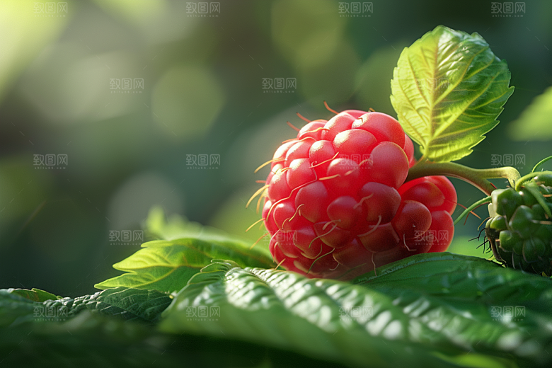 覆盆子美食清新摄影图