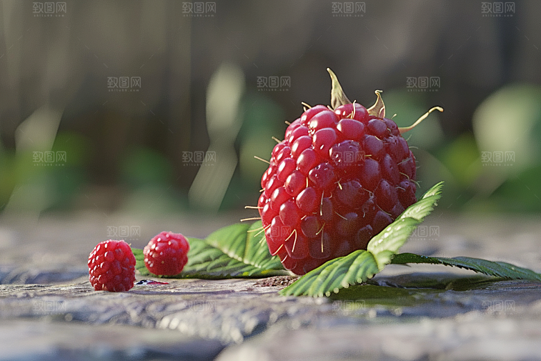 覆盆子清新美食摄影图
