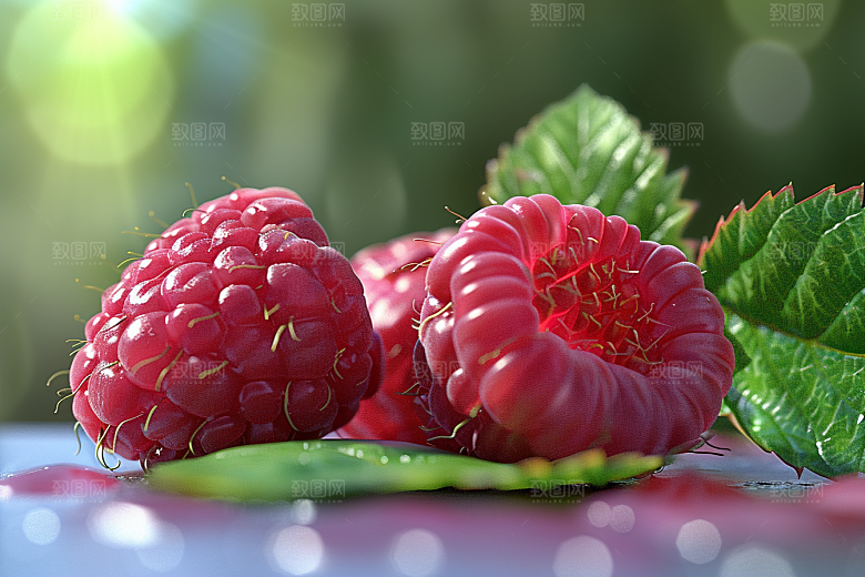 覆盆子美味清新摄影图