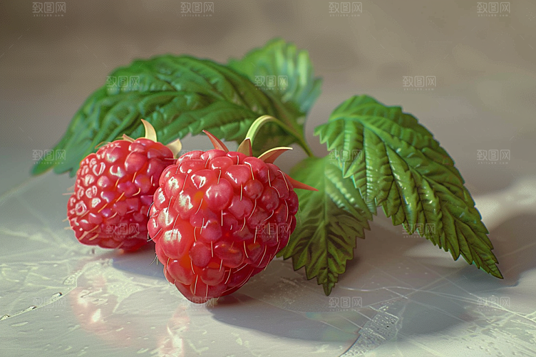 覆盆子水果美食摄影图
