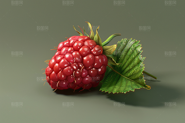 覆盆子植物果实摄影图