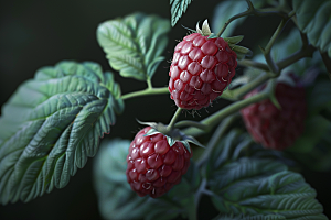 覆盆子树莓水果摄影图