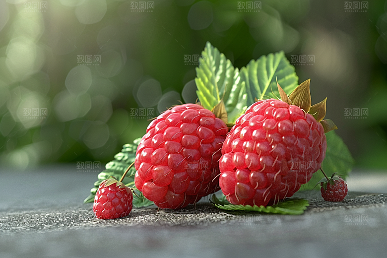 覆盆子美食植物摄影图