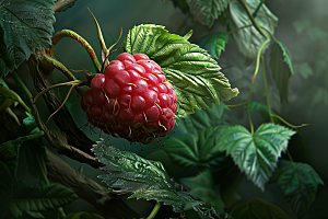 覆盆子树莓果实摄影图