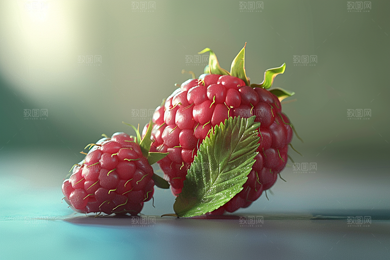 覆盆子植物美味摄影图