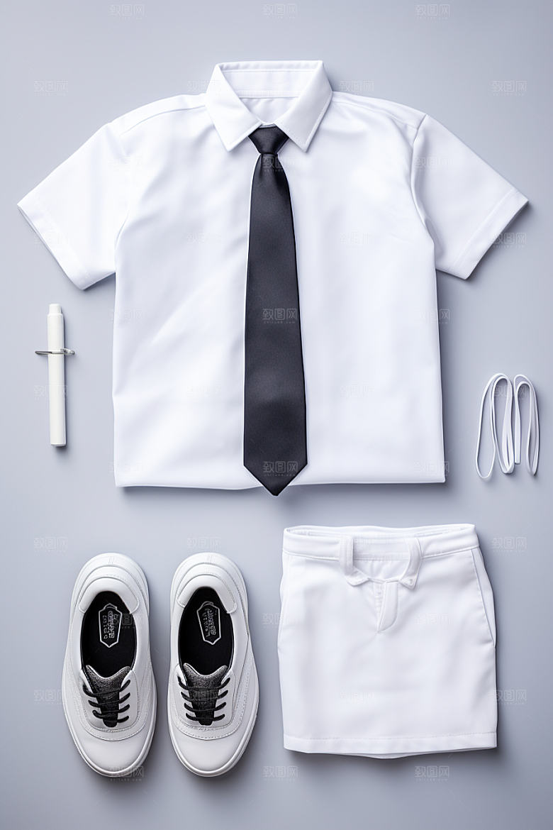 校服简洁服装摄影图