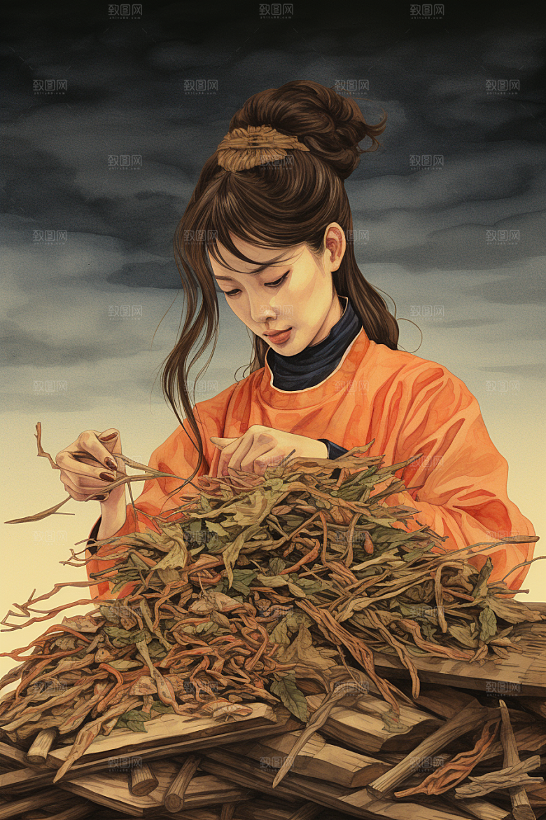 甘草手绘健康插画