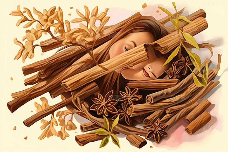 甘草药方植物插画